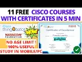 11 FREE CISCO ONLINE COURSES WITH CERTIFICATES IN 5 MIN FULL STACK IoT DOCKER EMBEDDED SYS ETC
