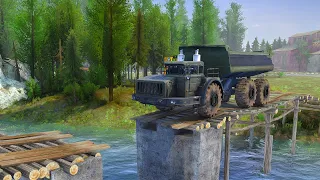 Crossing the MOST DANGEROUS Narrow Wooden Bridge With a Heavy Dump Truck Ever
