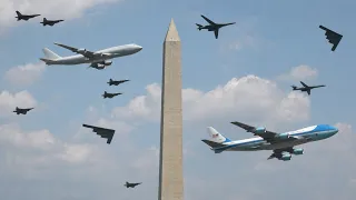America s 250th Birt ay Flyover Air Force One B-2s B-1s Fighters