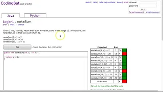 Codingbat - sortaSum Java