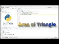 How to find AREA of TRIANGLE in Python using PyCharm