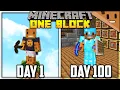 I Survived 100 Days on ONE BLOCK in Minecraft