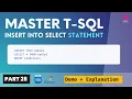 28 INSERT INTO SELECT SQL Server Move Data From One Table To Another Table T-SQL Demo