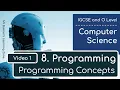 IGCSE Computer Science 2023-25 - Topic 8 Programming 1