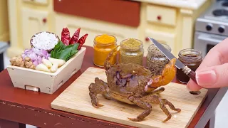 Recipe For Seafood Lovers 🦀 Tasty Miniature Crab Masala Curry 🌶️ ASMR Cooking Mini Real Food