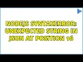 NodeJS SyntaxError Unexpected string in JSON at position 16