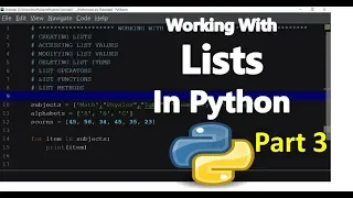 Working With Lists in Python Part 3