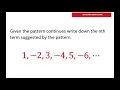 Find nth Term If Pattern Continues Explicit Formula Alternating sequences 1 - 2 3