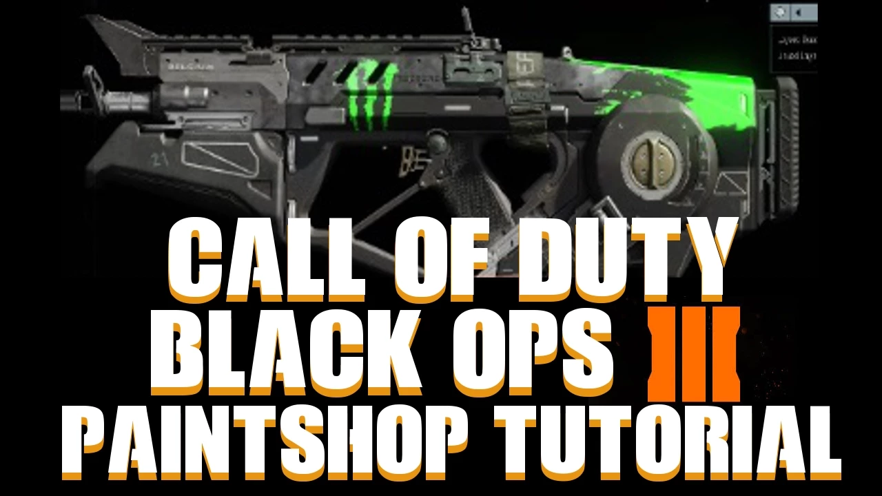 COD BO3 / Call of Duty Black Ops 3 BETA : Monster Energy Gun Camo Paintshop Tutorial