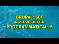 Drupal Set a view filter programmatically 2 Solutions