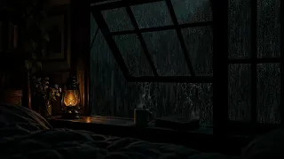 (No Ads) Rainy Night in a Cozy Room - Perfect for Sleep & Stress Relief