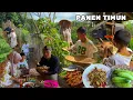 Lagu LIBURAN SEKOLAHNYA KEKEBUN | PANEN TIMUN LANUT NGASI MAKAN KELINCI \u0026 MAKAN BARENG KELUARGA