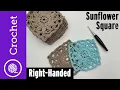 Sunflower Square Crochet Tutorial