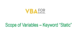 Excel VBA Scope of Variables Static statement