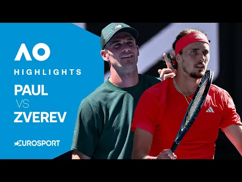 Tommy Paul vs Alexander Zverev | Quarter Final | Australian Open 2025 Extended Highlights 🇦🇺 - YouTube thumbnail