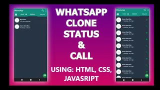 WhatsApp Clone Status Call page part-3 Using Only HTML CSS JAVASCRIPT