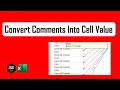 How To Convert Comments Into Cell Contents In Excel