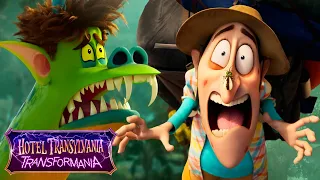 everything goes wrong for drac and johnny in the jungle hotel transylvania transformania