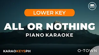 all or nothing o town lower key piano karaoke 