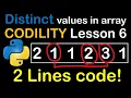 Distinct Array Values in Python and C Codility Solutions Lesson 6