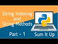 Python Tutorial 9 String Indexing String Methods Part-1 Sum It Up