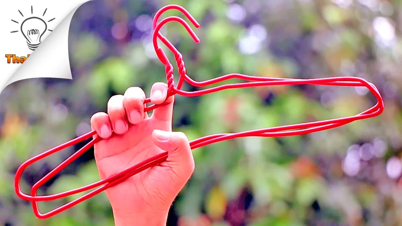 diy wire coat hanger phone stand project build