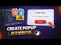 I Built a Modern Center Popup Modal using HTML CSS JavaScript in 9 Minutes