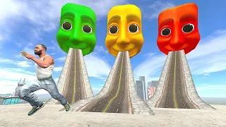Franklin Found Longest Road To Colorful Tung Tung Sahur Head in Indian Bike Driving 3D