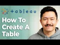 How To Create A Table In Tableau 2025 Guide