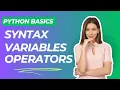 Python Basics 2 Syntax Variables and Operators science