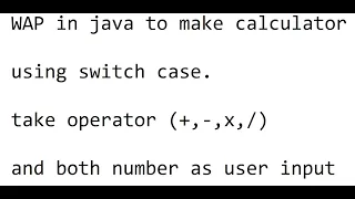 WAP in java to make a simple calculator using switch case