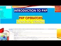 Lesson 3 PHP Operators Tagalog Version
