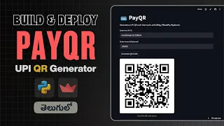 Build Deploy UPI QR Code Generator Python Project for Beginners in Telugu
