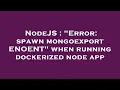 NodeJS Error spawn mongoexport ENOENT when running dockerized node app