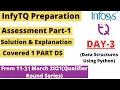 InfyTQ Preparation Data Structures using Python Assessment Quiz Practice Crack it