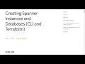 Creating Spanner Instances and Databases CLI and Terraform