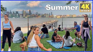 4K WALK Hoboken New Jersey Hudson River Waterfront NJ USA