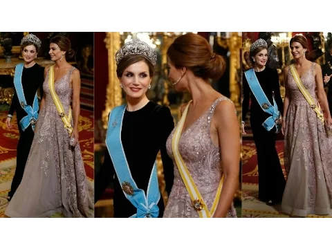 Download MP3 La Reina Letizia y Juliana Awada en la cena de gala con vestidos largos. Segundo duelo de estilo