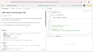Day 10 of My 30 Days of JavaScript Challenge LeetCode 2666 Allow One Function Call