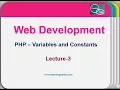 PHP - Variables and Constants Lecture-3 www learningveda com