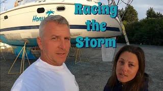 Out running a hurricane | Refitting a Hunter Sailboat