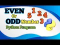 Even Odd Number check In Python program Python Logic buliding Tutorial Hindi language