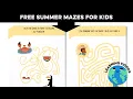 Free worksheets for kindergarten - summer fun