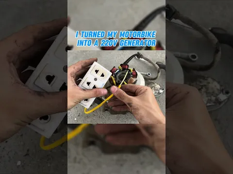 I turned my motorbike into a 220V generator #shorts