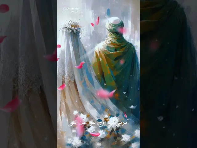 زفَّتْهُما الرَحَماتُ والبرَكاتُ ودعاءُ احمدَ فوقهُم صلَواتُ