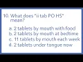 Pharmacy Abbreviations and Sig Codes PTCB Test Prep Question - What does ii tab PO HS mean