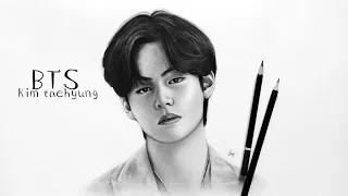 how to draw bts v drawing kim taehyung from bts portrait drawing lillys art
