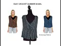 EASY CROCHET RECTANGLE SUMMER SHAWL make any size ONE ROW REPEAT