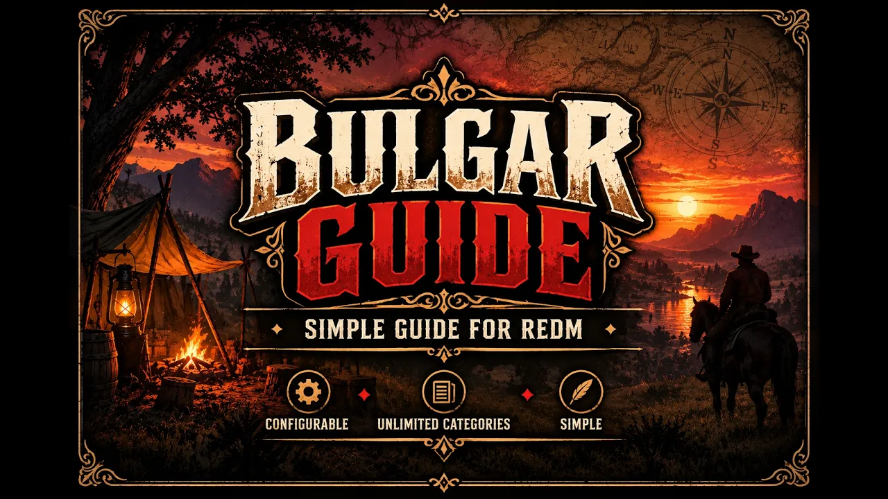 BulgaR Guide [VORP] & [RSGCore] & [REDEMRP] & [OTHER] & [STANDALONE]