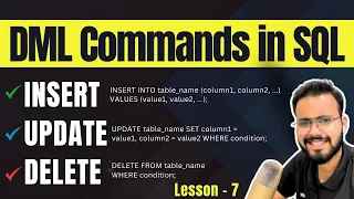 INSERT UPDATE DELETE ALTER Table in SQL With Example DML Operations SQL Complete Course 2025